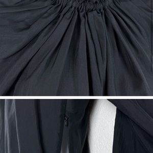 Nina Ricci 100% Silk Blouse Ruched Neck Flowy Diaphanous Size 40 (EU) Black